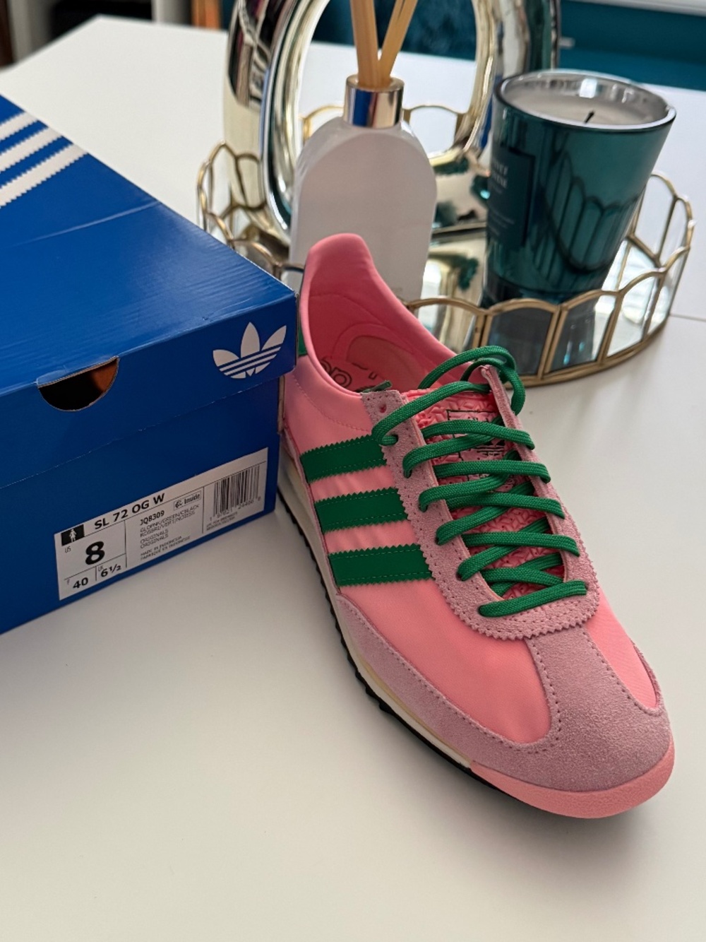 Adidas SL 72 OG Glow Pink Green (Women's) size 8. New without tags. Never worn - Picture 2 of 6